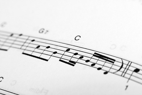C scale notation over musical staff