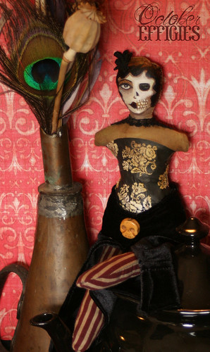 half skull face handpainted doll