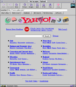 Yahoo! - Default Home Page For Netscape Browser Circa 1995