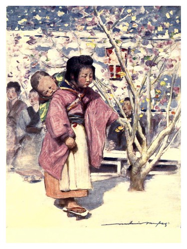 021-Niña con bebe-Japan  a record in color-1904- Mortimer Menpes
