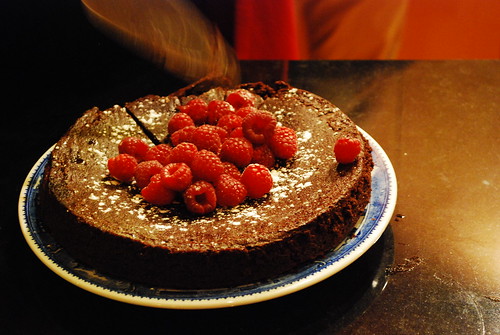 Flour-less chocolate cake.