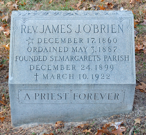 Calvary Catholic Cemetery, in Saint Louis, Missouri, USA - grave of Reverend James J. O'Brien