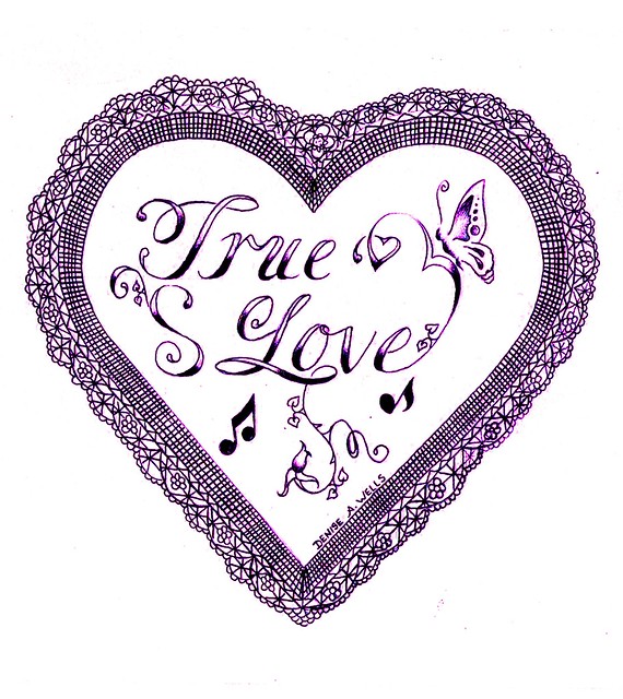 "True Love" Lace Tattoo Design by Denise A. Wells
