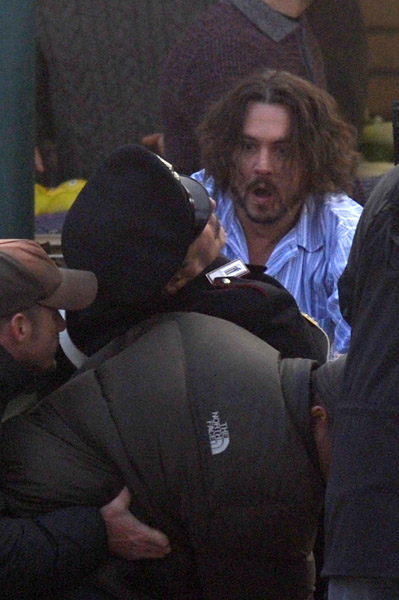 Johnny Depp wearing pajamas movie