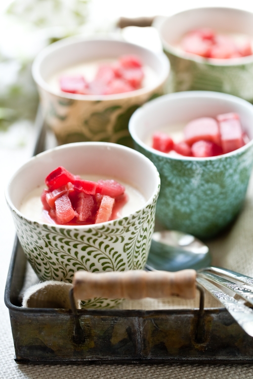 Lavender Panna Cotta With Poached Rhubarb