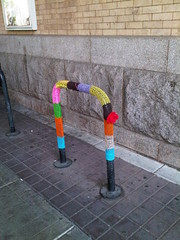 Yarn bombing outside Reading Terminal Market