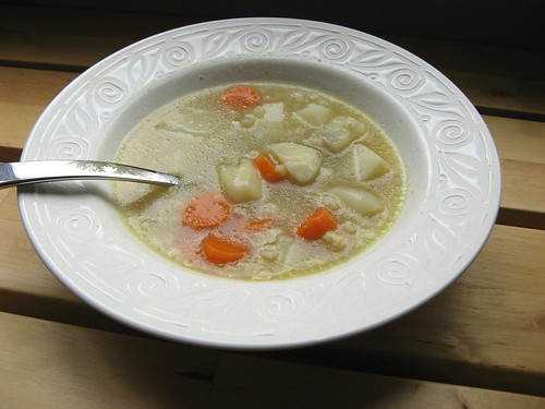 Chicken Soup with Barley and Potatoes