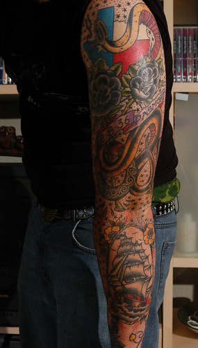 full sleeve tattoo old school Tattoos Gallery
