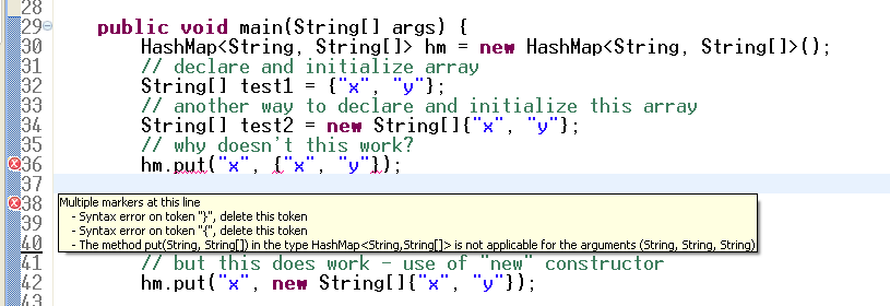 array initialization in java