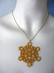 yellow snowflake necklace