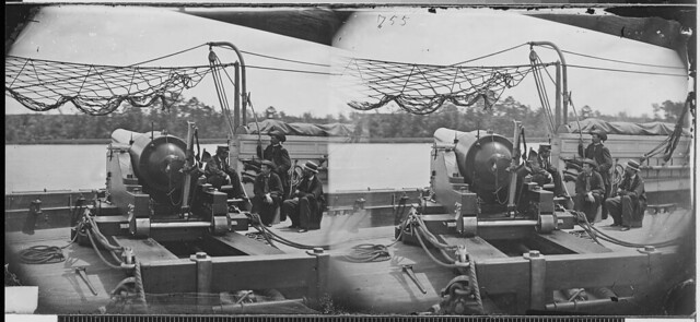 View of deck of gunboat by The US National Archives