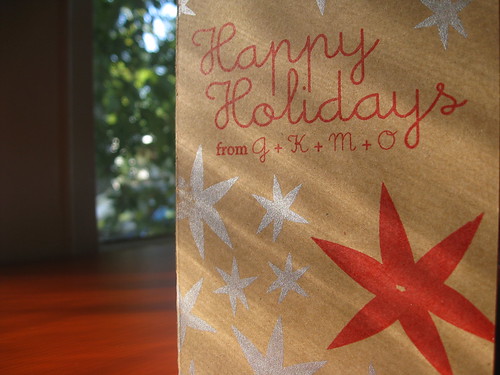 Happy Holidays Greeting Card Make on Reclaimed Paperboard