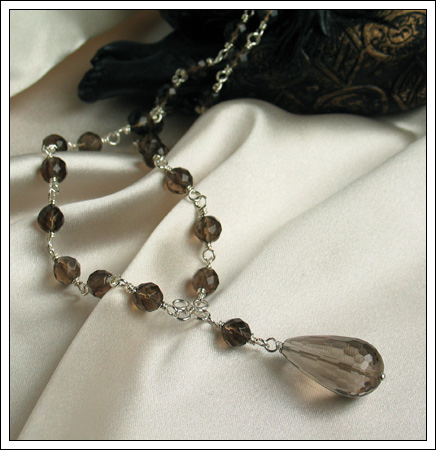 Gemstone & silver necklace