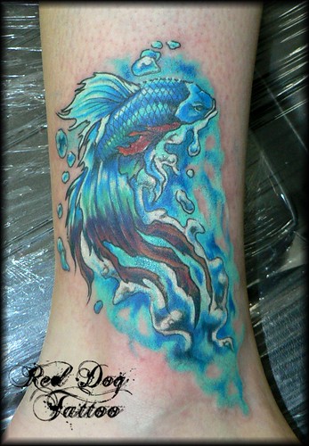 betta fish tattoo. Japanese Beta Fish, done by