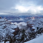 North Rim Clouds from Bright Angel Trail - Grand Canyon