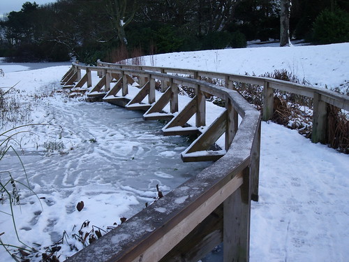 Snow on bridge