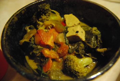 Tofu veggie curry on rice