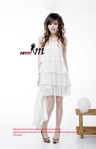 white tiered dress