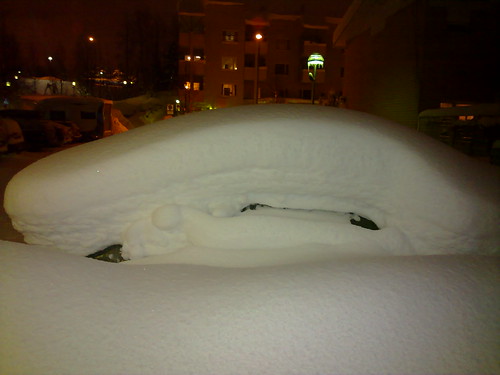 Snowed-over cars