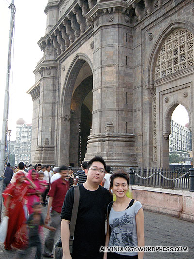 Rachel and I by the monumental Gateway of India