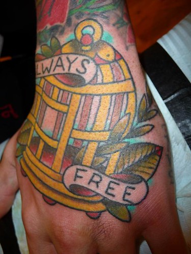 birdcage tattoo. always free ird cage Cary