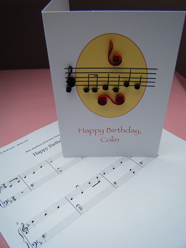 Happy Birthday Music Notes For Facebook. Quilled musical notes card