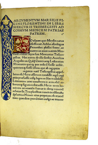 Initial and border decoration in Hermes Trismegistus: De potestate et sapientia Dei