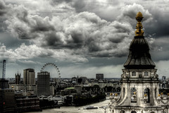 St Paul's Cathedral Pinnacle and London Eye. P...