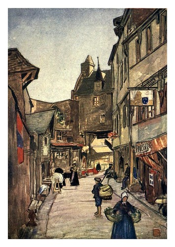 004-Una calle en el Monte San Michel-Normandy-1905- Ilustrado por Nico Jugman