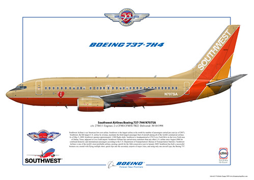 Southwest Airlines Boeing 737-7H4 N707SA