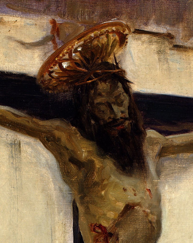 John Singer Sargent (American, 1856-1925 ) Crucifix (1879) Oil on canvas. Private Collection. Detail.