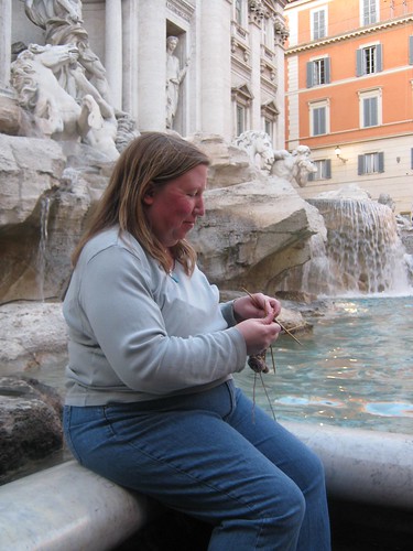 Knitting by the Trevi Fountain