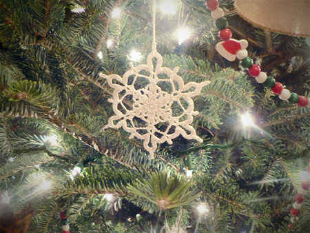 thread crochet snowflake ornament