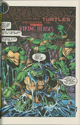 Genesis West Comics:: "THE TEENAGE MUTANT NINJA TURTLES VISIT THE LAST OF THE VIKING HEROES" - Summer Special Limited Edition  No. 866 of 1750 // Special 3 pg. 1.. Enter TMNT   (( 1992 ))