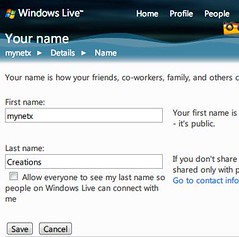 Change your Windows Live name