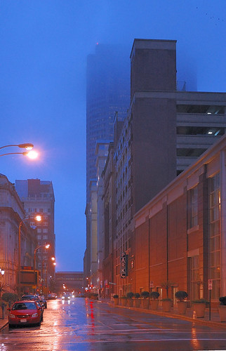 Downtown Saint Louis, Missouri, USA - at dusk in the rain 1