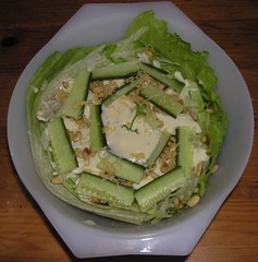 Salade met pijnboompitten mozarella en komkommer