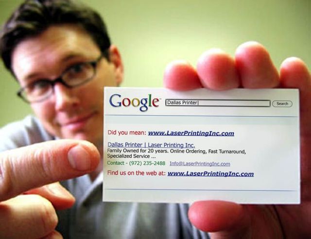Business cards as a Google Search