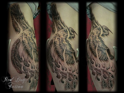 Lorraine's Phoenix Tattoo done
