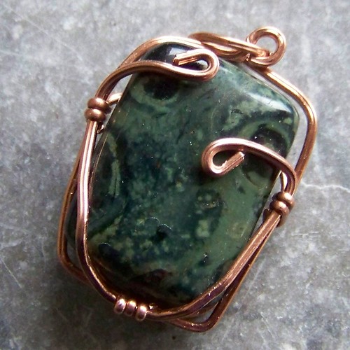 Copper and Kambaba Jasper pendant