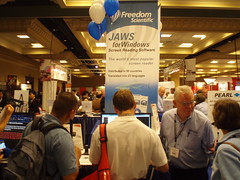 Exhibition hall booth for the JAWS screen reader