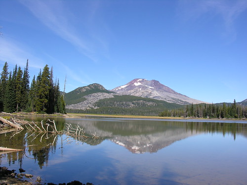 A Sisters Mountain reflected in Sparks Lake