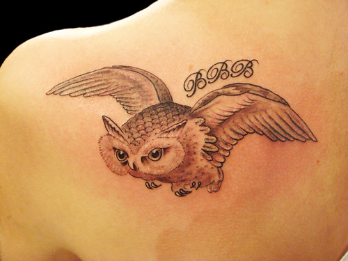 black and white owl tattoos. Cute Owl tattoo
