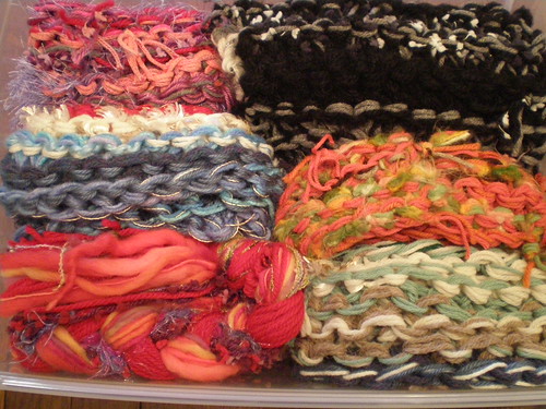 Hand knit scarves