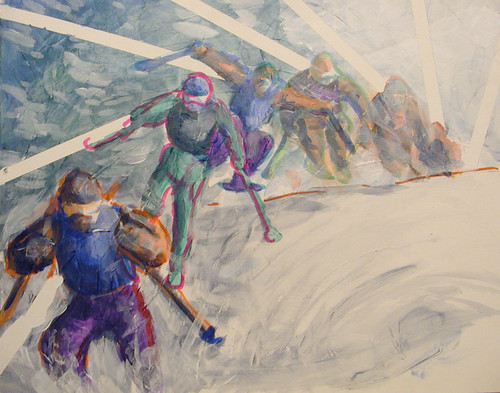 Acrylic Ski Painting