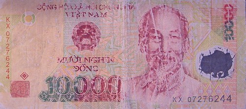 Damaged Vietnamese Polymer Banknote