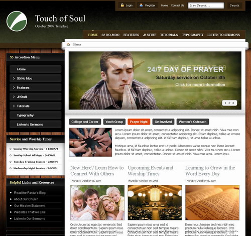 Touch of Soul ? October 2009 Joomla Club Template