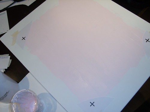 Canvas with pink layer