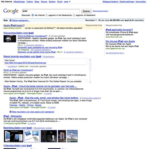 Current Google Search Results layout