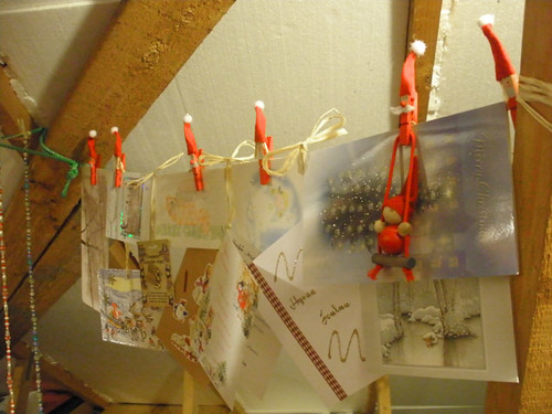 Our Christmas cards in the attic